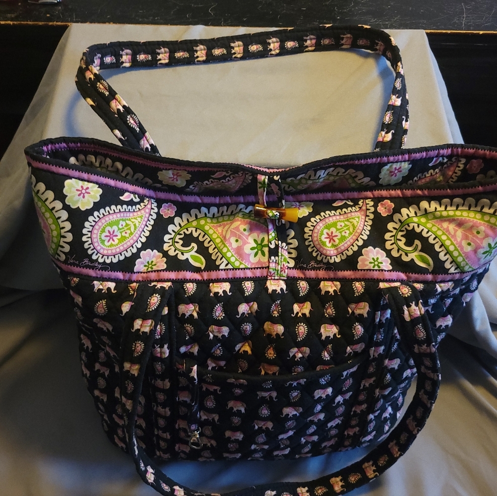 Rare Vera Bradley Pink Elephant XL Tote Retired
